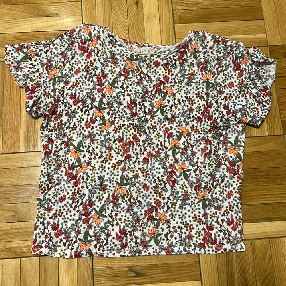 Loft Floral Short Sleeve Tee in Size Small